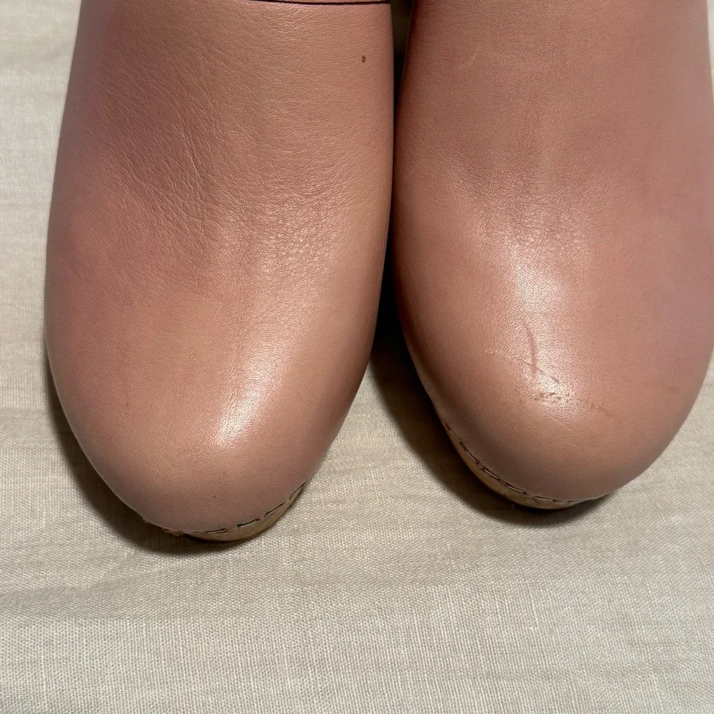 Free People Pink Leather Mule Clogs